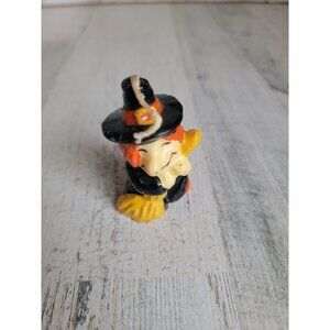 Vintage Mini candle Halloween witch broom collectible figure